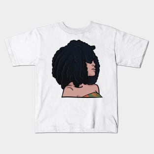 Black Woman Free Form Dreads Kids T-Shirt